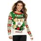 Juniors Derek Heart Santa Paws Holiday Sweater - image 1
