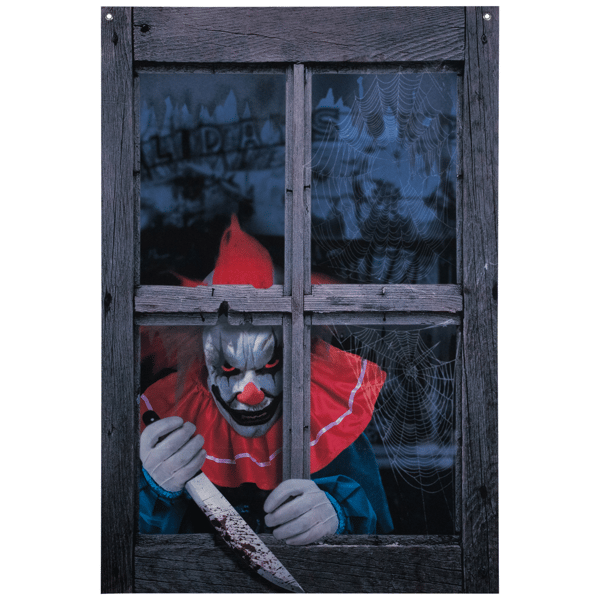 Northlight Creepy Clown Scary Window Halloween Decoration - 47in. - image 