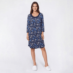 Womens Rene Rofe(R) 3/4 Sleeve Floral Nightshirt