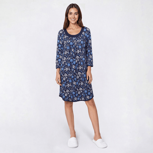 Plus Size Rene Rofe(R) 3/4 Sleeve Floral Nightshirt