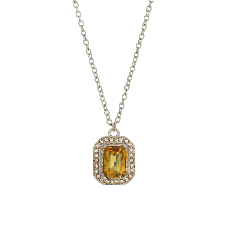 1928 Jewelry 16in. Octagon Pendant Necklace