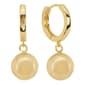 Athra 14kt. Gold Over Brass 10mm Ball Drop Huggie Hoop Earrings - image 1