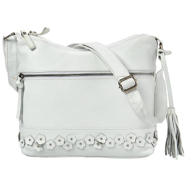 Great American Leatherworks Floral Applique Hobo w/Tassel - image 