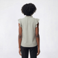 Womens Como Black Flutter Sleeve Stripe Tie Ruffle Neck Blouse - image 2