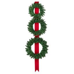 Northlight Seasonal Pre-Lit Wreaths on Red Ribbon - Set of 3
