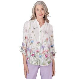 Petite Alfred Dunner Garden Party Watercolor Floral Top