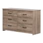 South Shore Tassio Weathered Oak 6-Drawer Double Dresser - image 1