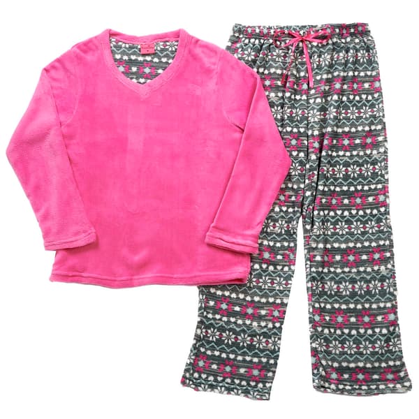 Pink Laundry Folded Snowflake Fairisle Pajama Set