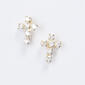 10kt. Gold & Cubic Zirconia Cross Earrings - image 1