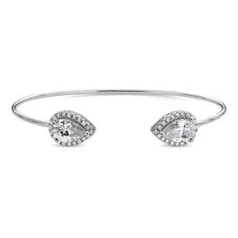 Forever New Sterling Silver Cubic Zirconia Pear Cuff Bracelet