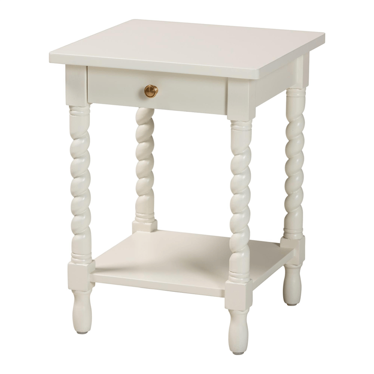 Baxton Studio Niklas Nightstand with Twisted Legs