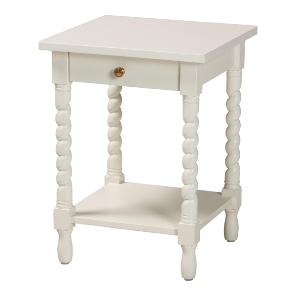 Baxton Studio Niklas Nightstand with Twisted Legs - image 