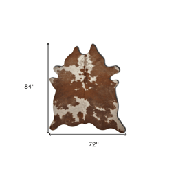 HomeRoots Brown & White Cowhide Handmade Area Rug