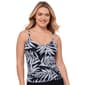 Womens America Beach Nightshade V-Neck Tankini Swim Top - image 1