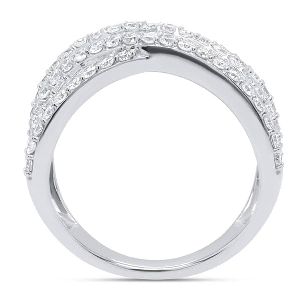 Nova Star® Sterling Silver Lab-Grown Diamond Criss Cross Ring