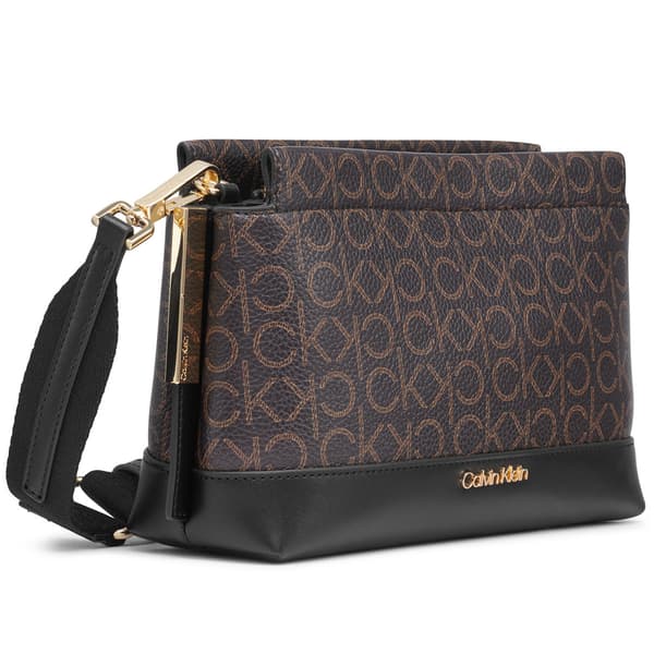 Calvin Klein Bianca Logo Crossbody w/ Snap Closure - Brown Khaki