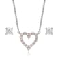 Sterling Silver Heart Pendant & Earrings Set - image 1