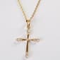 Gold Cubic Zirconia Cross Pendant Necklace - image 1