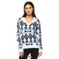 Womens White Mark Tribal Sweater - image 5