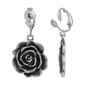 1928 Silver Tone Flower Clip Earrings - image 1