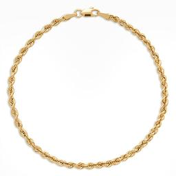 Gold Classics(tm) Polished 10kt. 3mm Hollow Rope 8in Bracelet