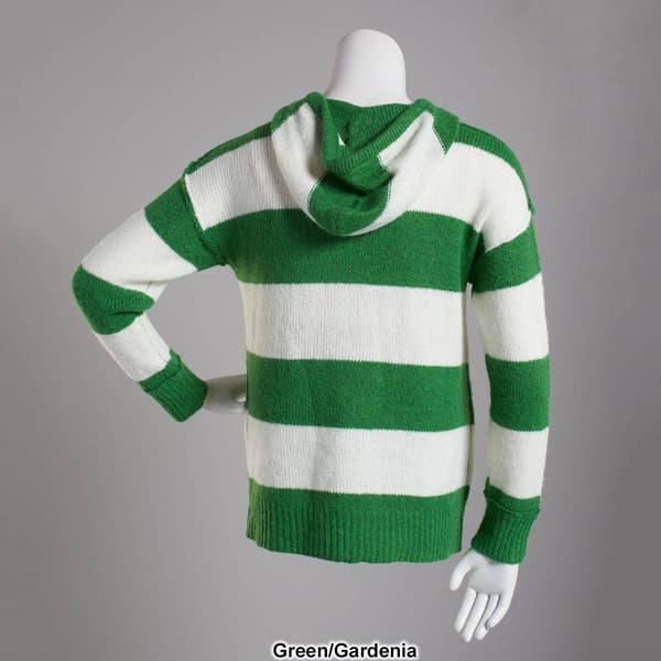 Juniors No Comment Stripe Tunic Pullover Hoodie