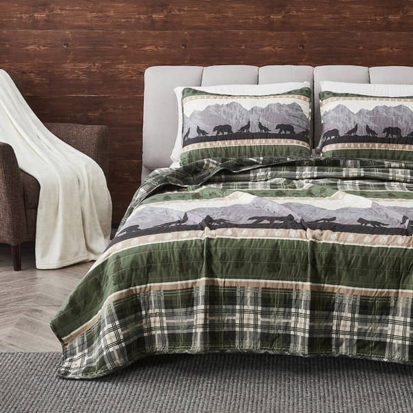 FreshFolds Salt Creek 3pc. Reversible Mountainscape Quilt Set