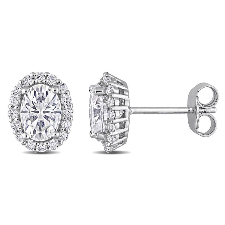 Gemstone Classics(tm) 2 1/3ctw. Dew Moissanite Halo Earrings