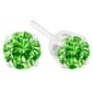 Haus of Brilliance Sterling Silver Treated Green Diamond Earrings - image 3