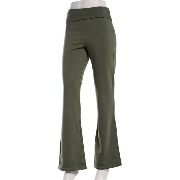 Juniors Pink Rose Fleece Enzyme Wash Fold Over Ribbed Pants - image 