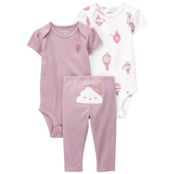 Baby Girl &#40;NB-24M&#41; Carter's&#40;R&#41; 3pc. In The Clouds Bodysuit Set - image 