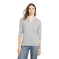 Womens LANDS END(R) Crochet Trim Pointelle Split Neck Top - image 1