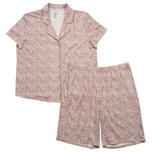 Womens Gloria Vanderbilt Short Sleeve Abstract Short Pajama Set