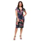 Womens 24/7Comfort Apparel Black Paisley Faux Wrap Dress - image 1