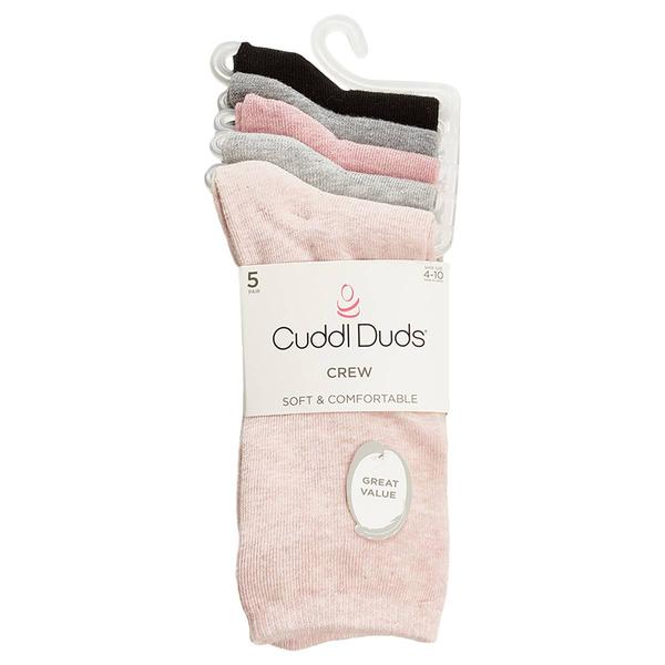 Womens Cuddl Duds(R) 5pk. Flat Knit Crew Socks - image 