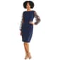 Womens Connected Apparel Sheer Sleeve Solid Sheath Dress - image 2
