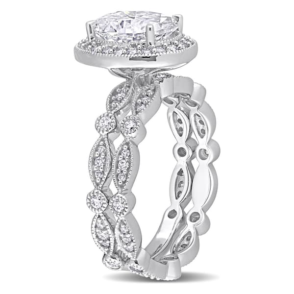 Gemstone Classics™ 10kt. White Gold 2 3/5ctw. Moissanite Set