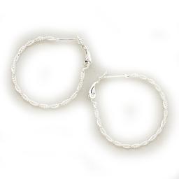 Sterling Silver Clutchless Twist Hoop Earrings