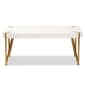 Baxton Studio Kassa Brushed Gold Metal & White Wood Coffee Table - image 2