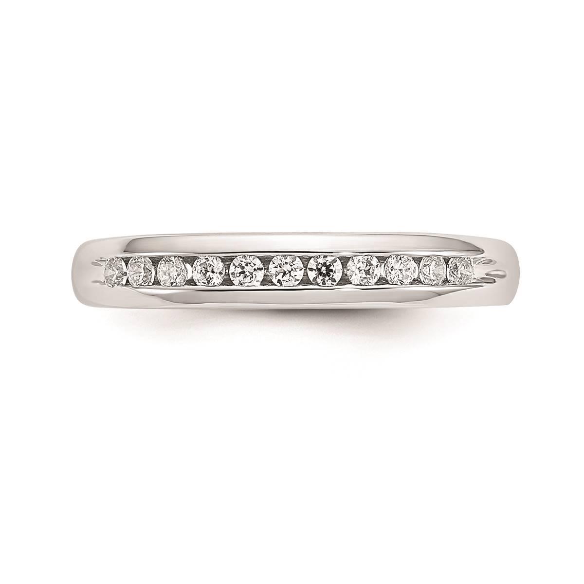 Pure Fire 14kt. White Gold Lab Grown 11-Stone Channel Band
