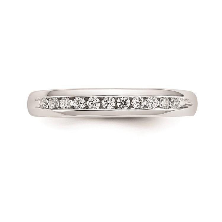 Pure Fire 14kt. White Gold Lab Grown 11-Stone Channel Band