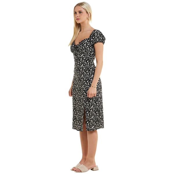 Juniors Madden Girl Challis Puff Sleeve Midi Dress