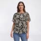 Petite Kasper Short Flare Sleeve Leaf Blouse - image 1