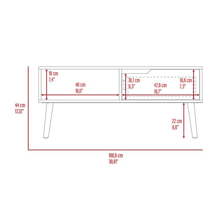 FM FURNITURE Hamburg Dark Walnut Coffee Table