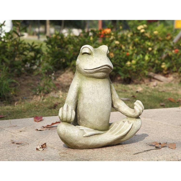 Hi-Line Gift Frog Sitting in Lotus Position Garden Statue