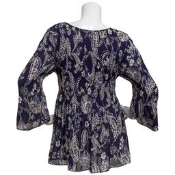 Plus Size Floral & Ivy 3/4 Sleeve Paisley Pleater Blouse