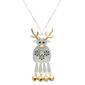 Mixed Metal Reindeer Christmas Pendant Necklace - image 1