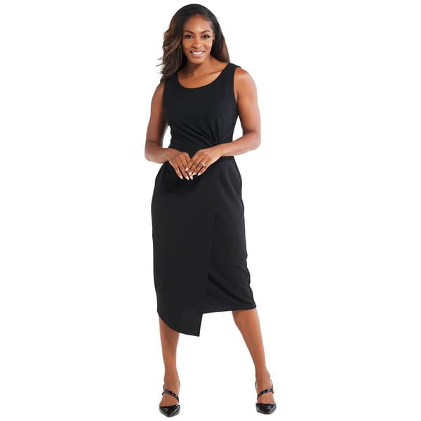 Womens Connected Apparel Sleeveless Crepe Side Wrap Dress - image 