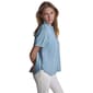 Womens DKNY Jeans Short Sleeve Solid Casual Button Down - image 3