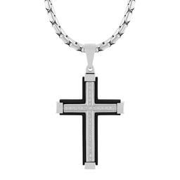 Mens Gentlemen''s Classics(tm) Two-Tone Cross Pendant Necklace